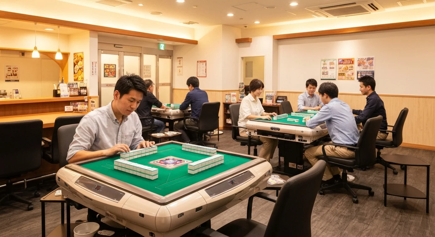 A photo of the table surface before play begins, with tiles arranged and a quiet atmosphere in the air