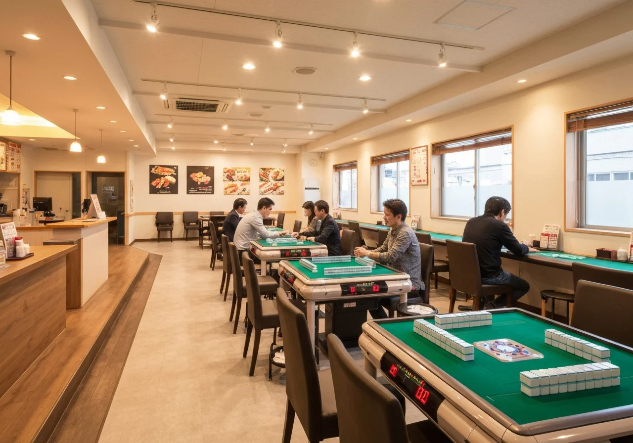 A photo showing rows of table seating inside the venue